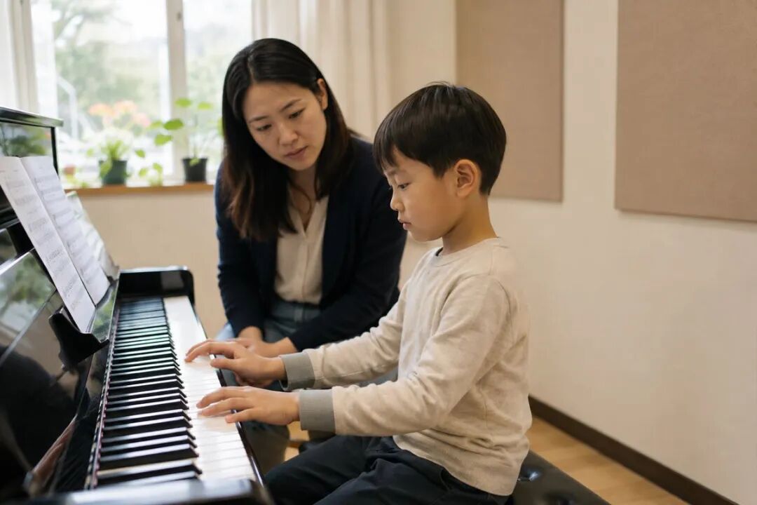 Piano practice scene related to the article