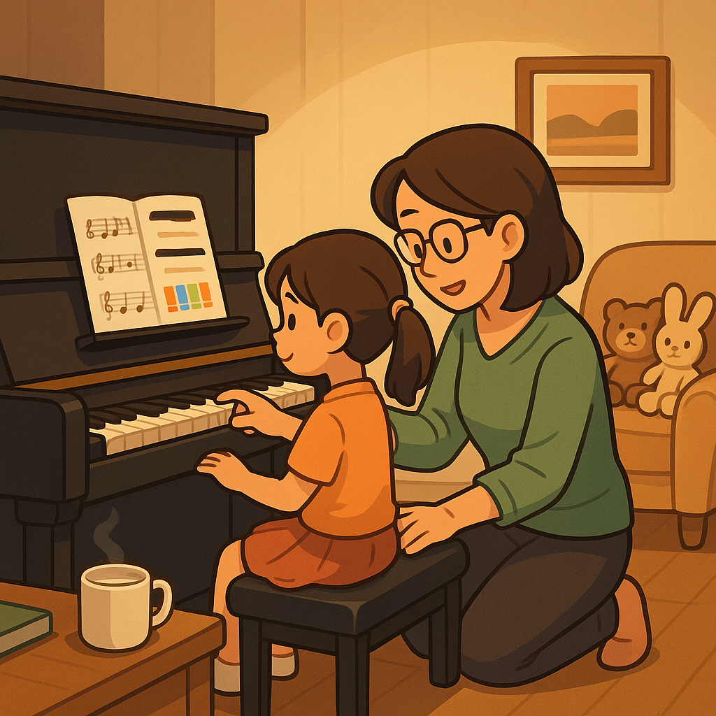 Should Parents Sit with Their Child During Piano Practice?
